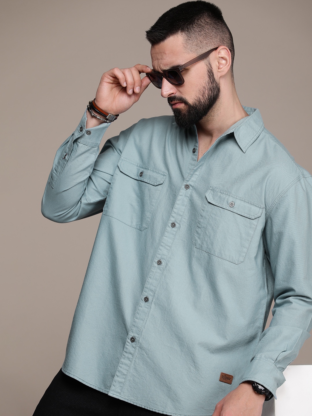 

Roadster Men Relaxed Casual Pure Cotton Shirt, Blue