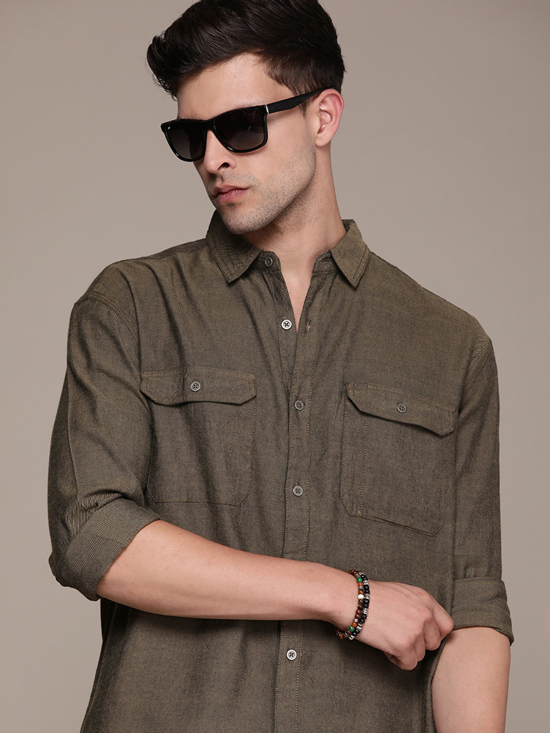 

Roadster Men Relaxed Oversized Casual Shirt, Brown