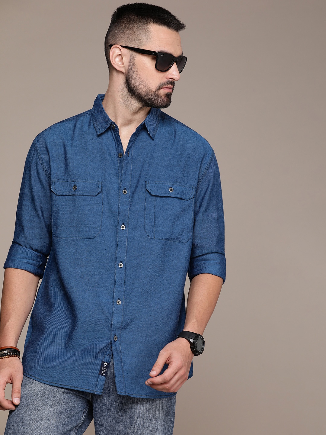

Roadster Men Blue Relaxed Oversized Casual Shirt
