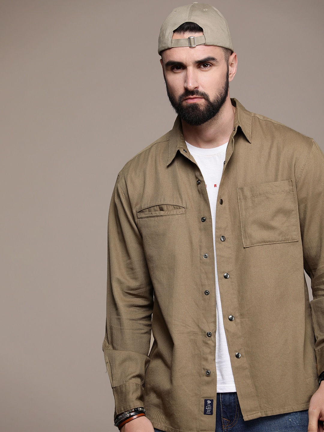 

Roadster Men Relaxed Casual Pure Cotton Shirt, Brown