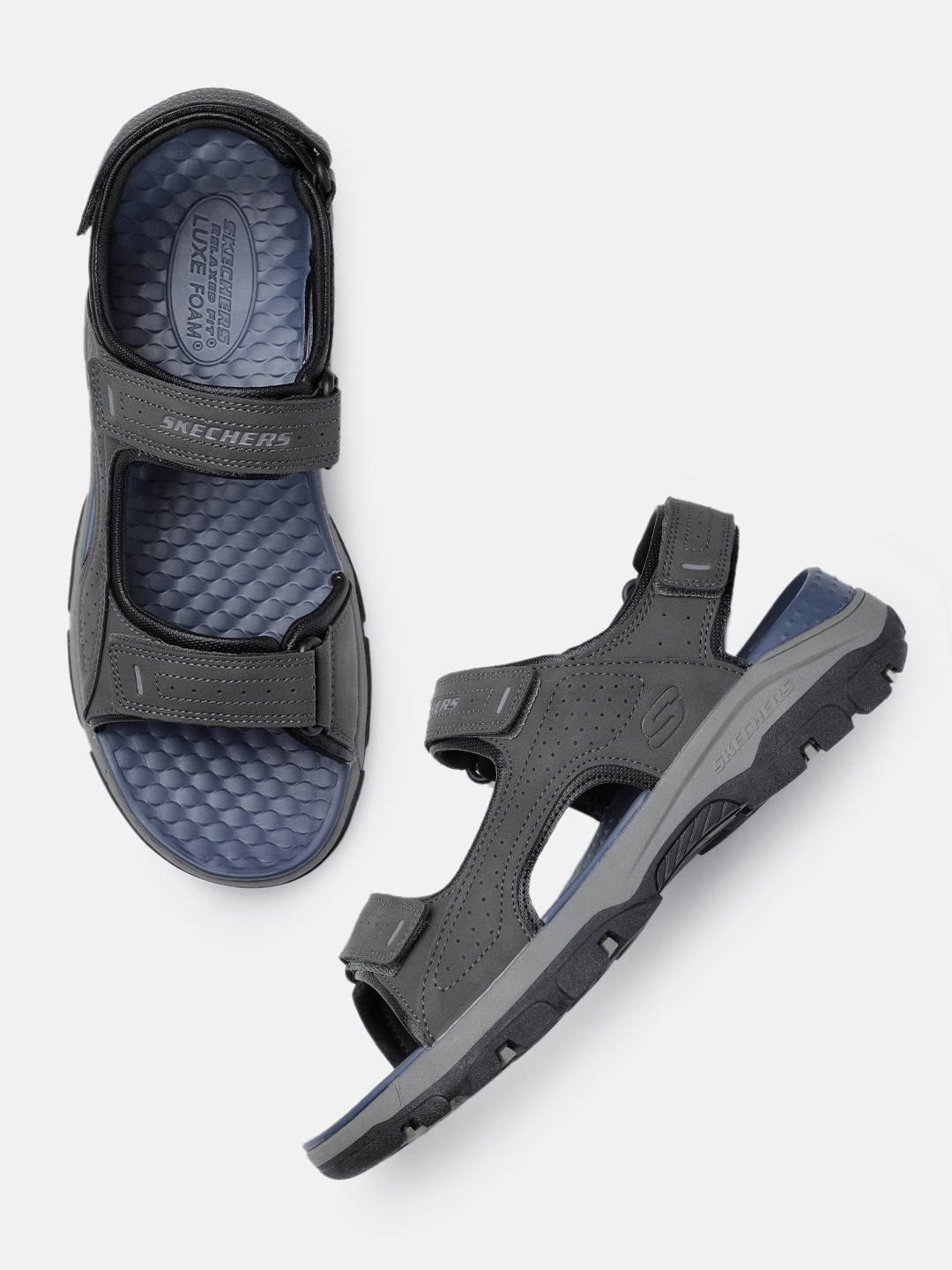 

Skechers Men TRESMEN - GARO Comfort Sandals, Charcoal