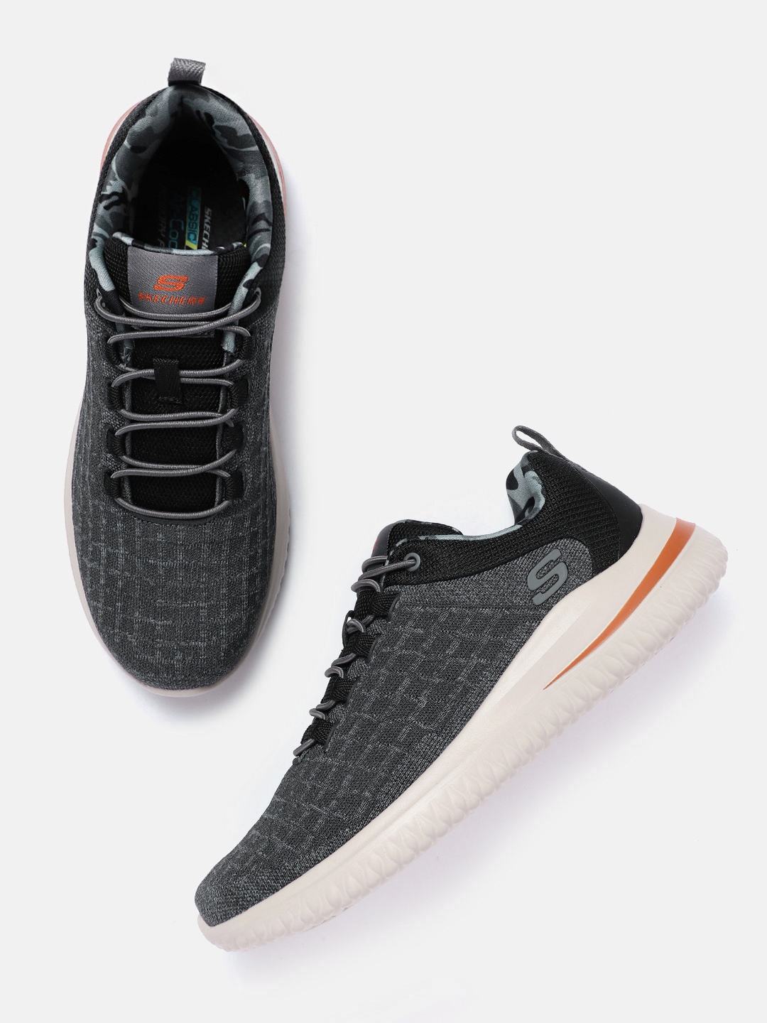 

Skechers Men Woven Design Delson 3.0-Nemuro Sneakers, Grey