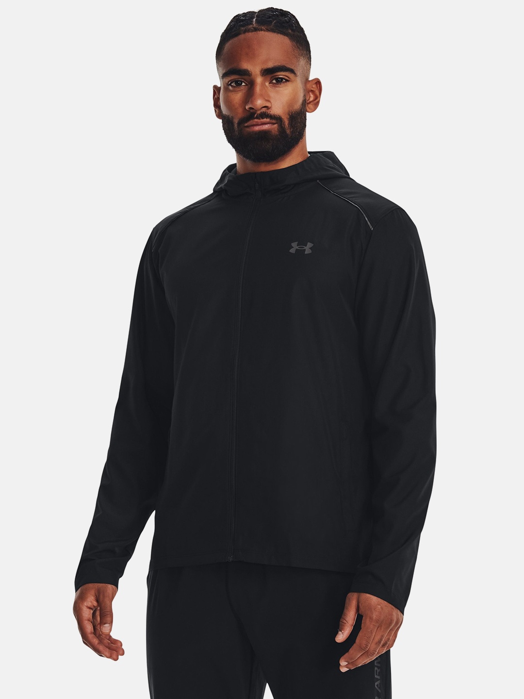 

UNDER ARMOUR Storm Run Hooded Jacket, Black