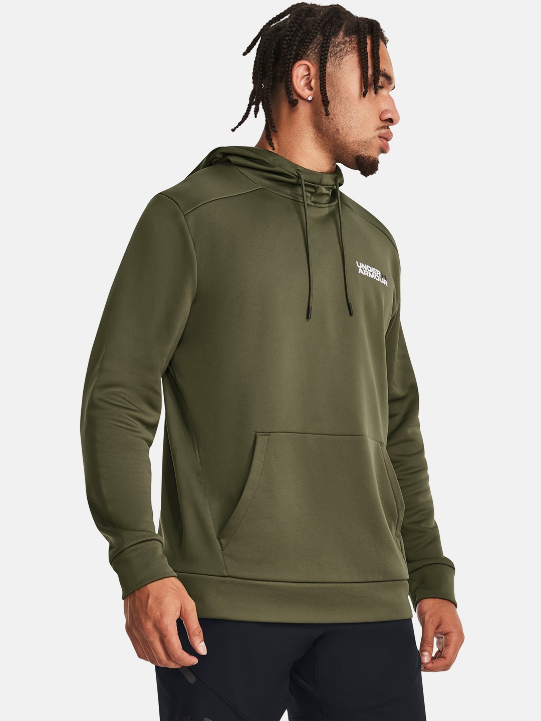 

UNDER ARMOUR Fleece(r) Graphic Brand Logo Printed Hooded Sweatshirt, Green