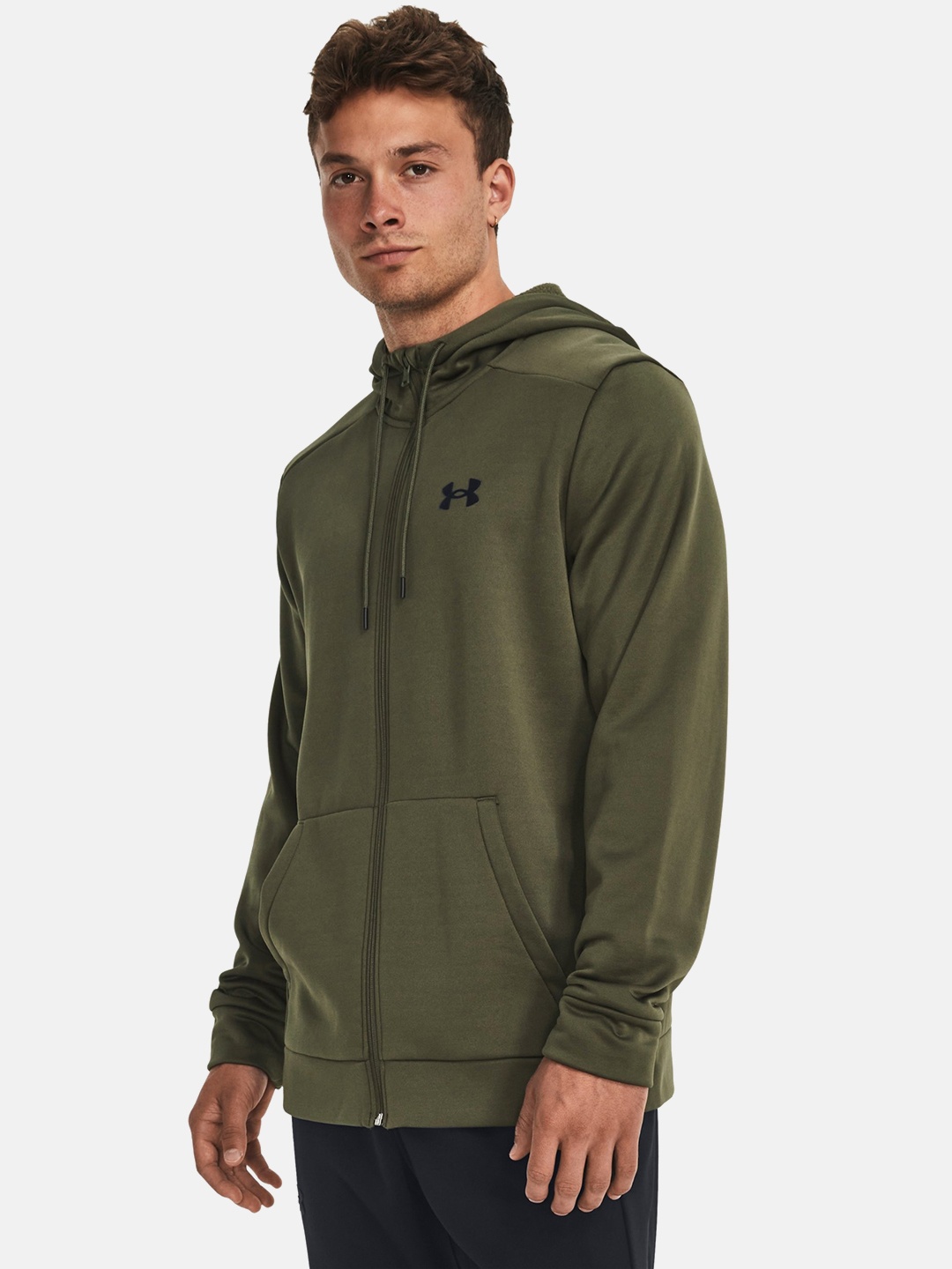 

UNDER ARMOUR Fleece(r) Full-Zip Hooded Sweatshirt, Olive