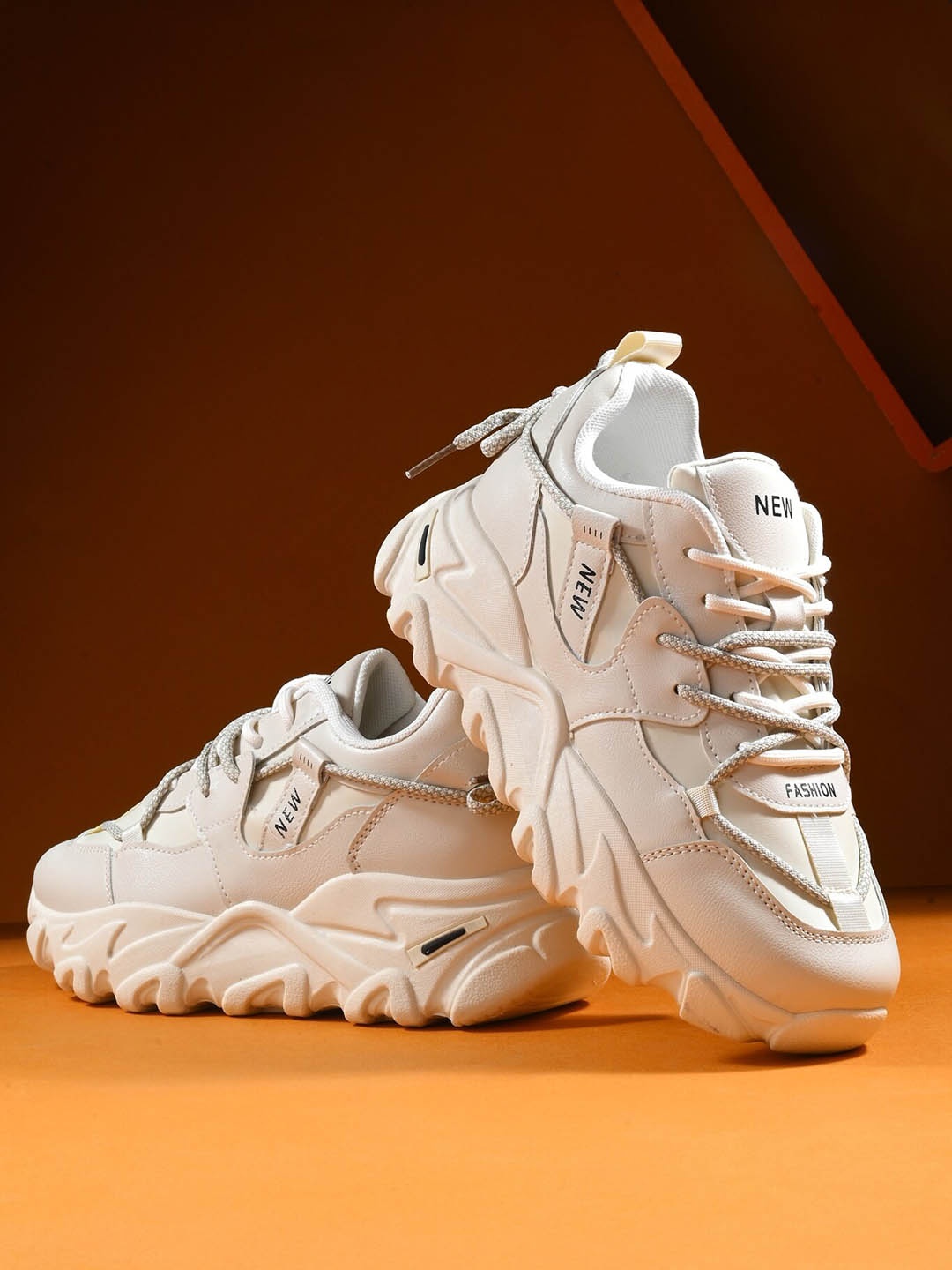 

The Roadster Lifestyle Co. Women Lace-Up Walking Shoes, Cream