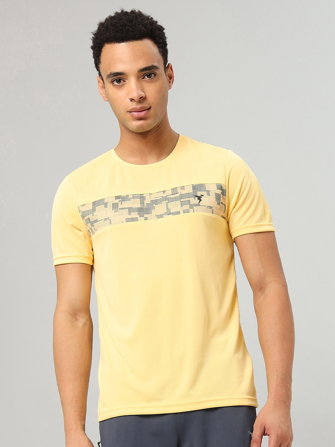 

Technosport Printed Antimicrobial Slim Fit Sports T-shirt, Yellow