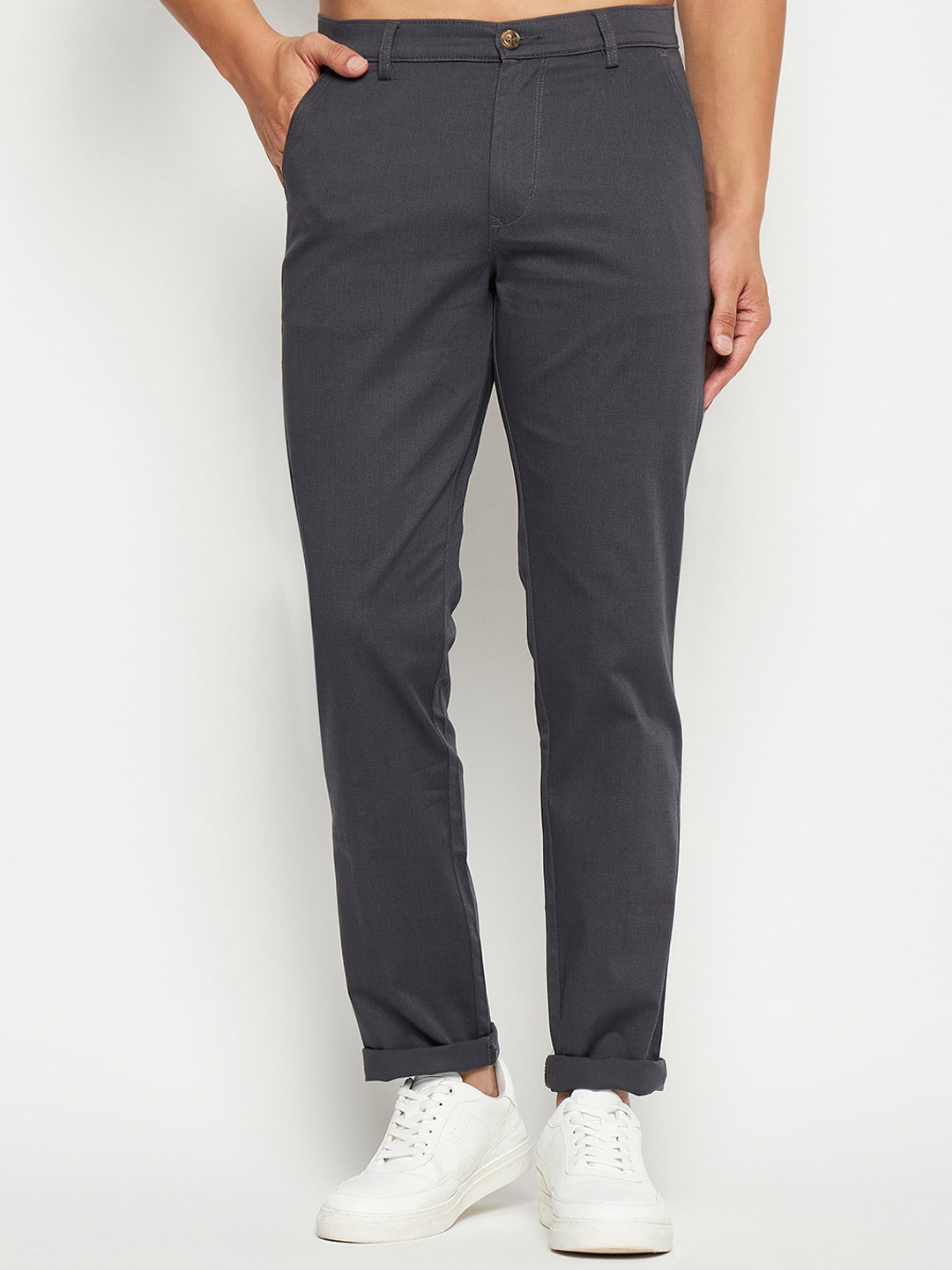 

TNG Men Slim Fit Trousers, Grey