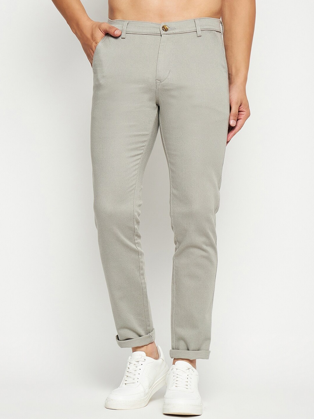 

TNG Men Slim Fit Mid-Rise Regular Trousers, Cream
