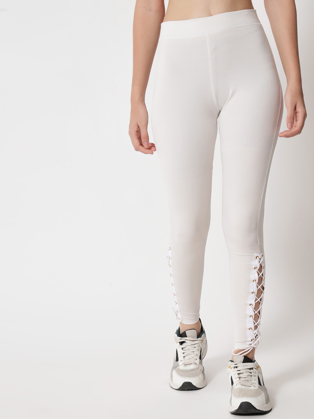 

FAIRIANO Women Slim-Fit Ankle-Length Tights, White