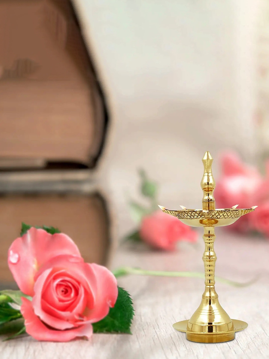 

Fashion Bizz Yellow 2 Pieces Lotus Shaped Traditional Brass Diyas