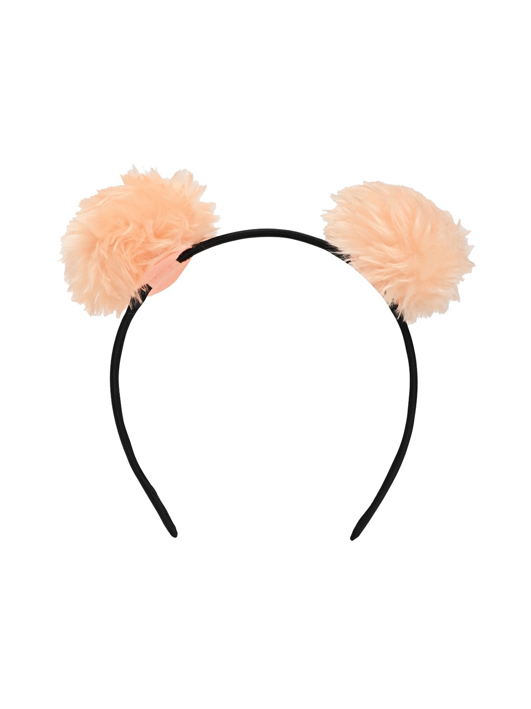 

Aye Candy Fur PomPom Hairband, Peach