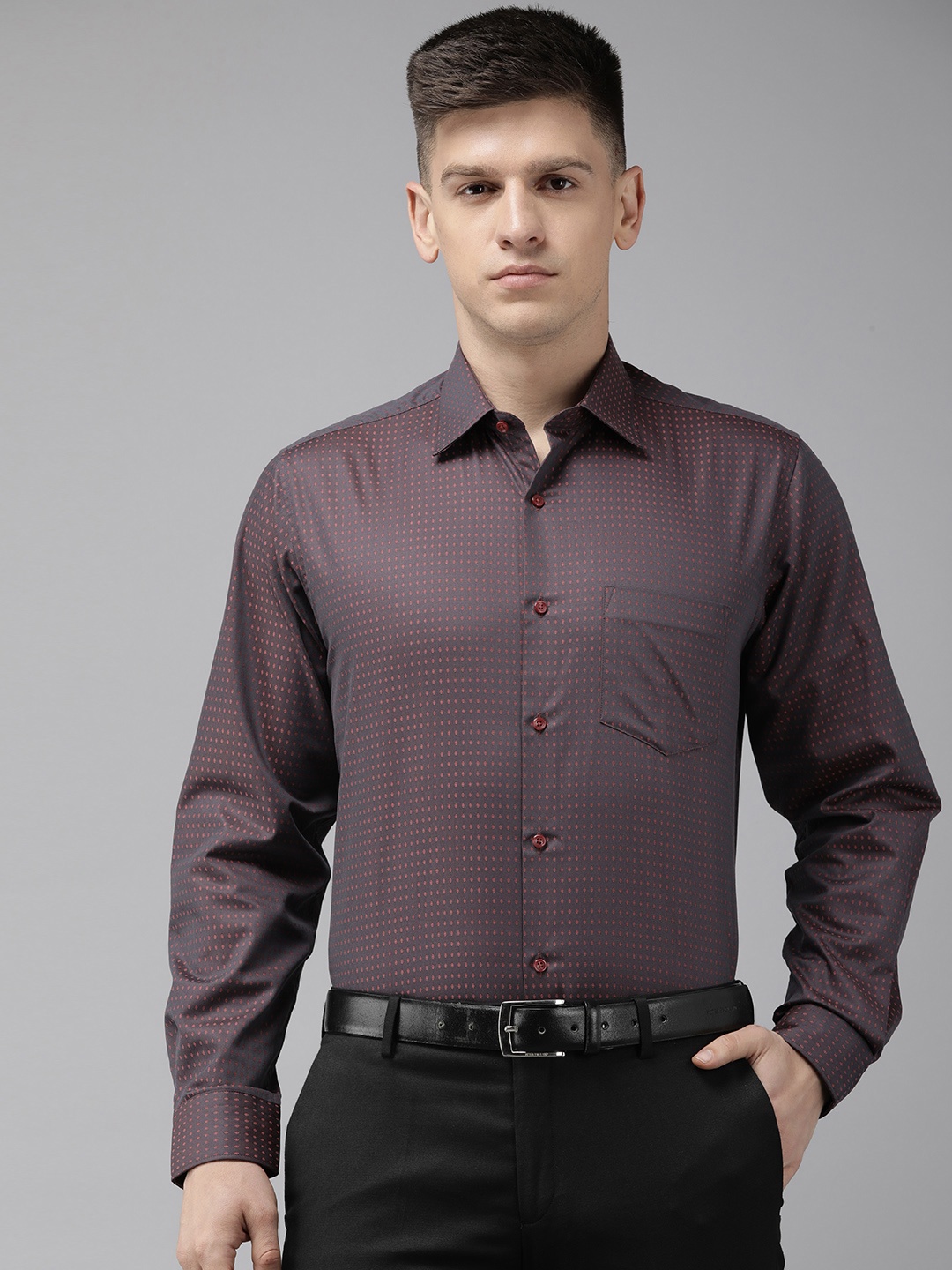 

Van Heusen Pure Cotton Custom Fit Opaque Formal Shirt, Rust