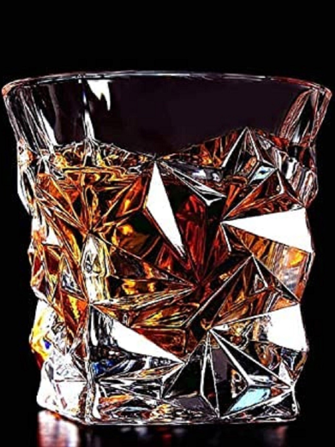 

MELBIFY Transparent 2 Pieces Crystal Textured Whiskey Glasses 300 ml Each
