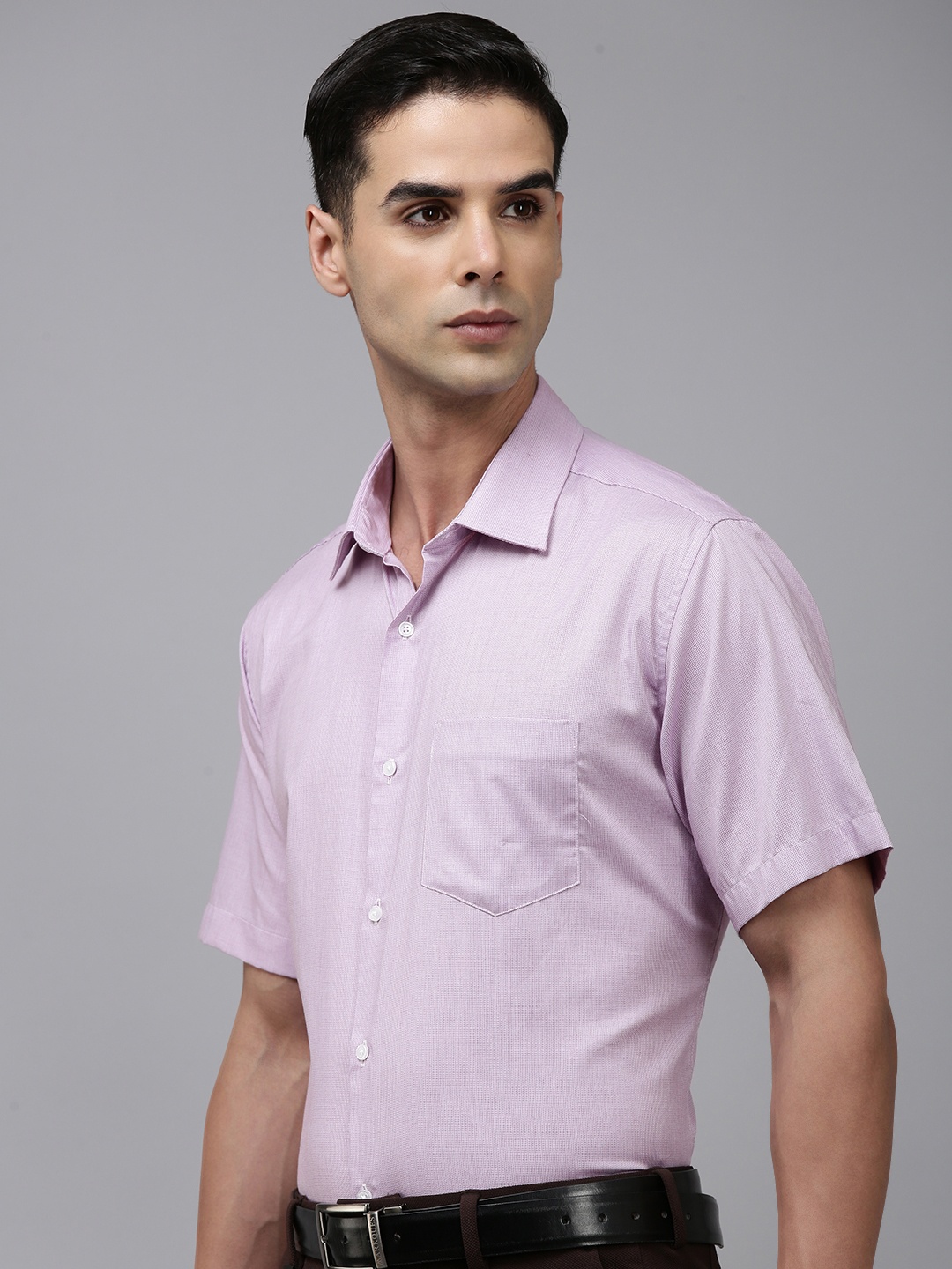 

Van Heusen Men Pure Cotton Custom Formal Shirt, Lavender
