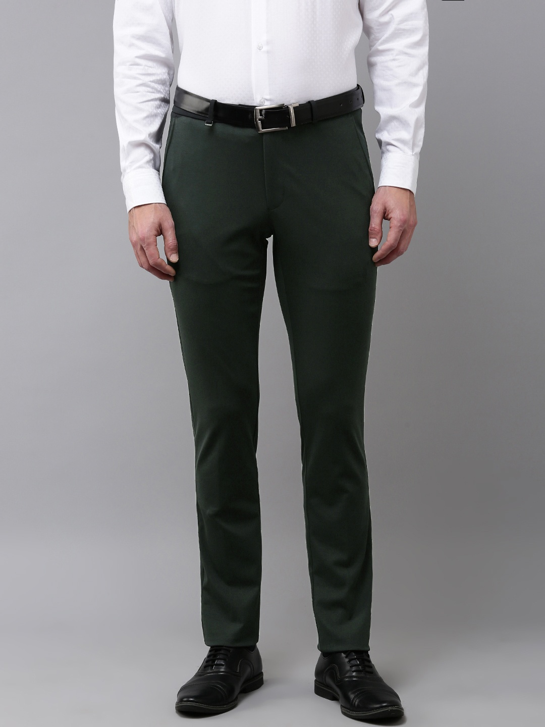 

Van Heusen Men Mid-Rise Ultra Slim Fit Trousers, Green