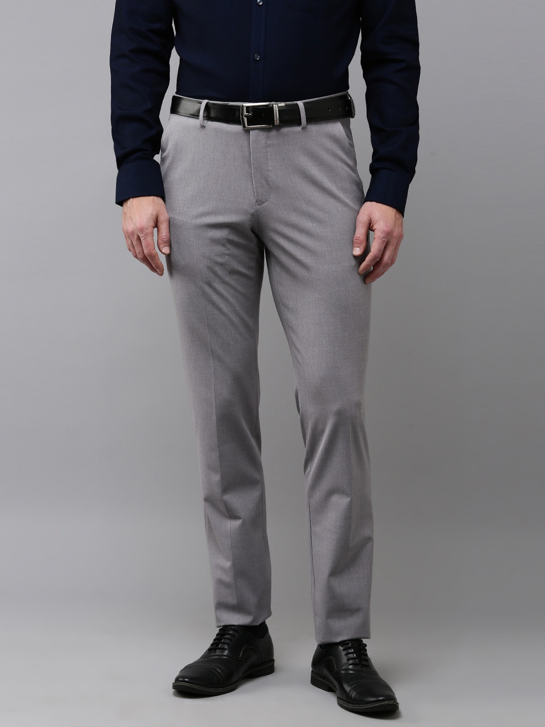 

Van Heusen Men Urban Slim Slim Fit Formal Trousers, Grey