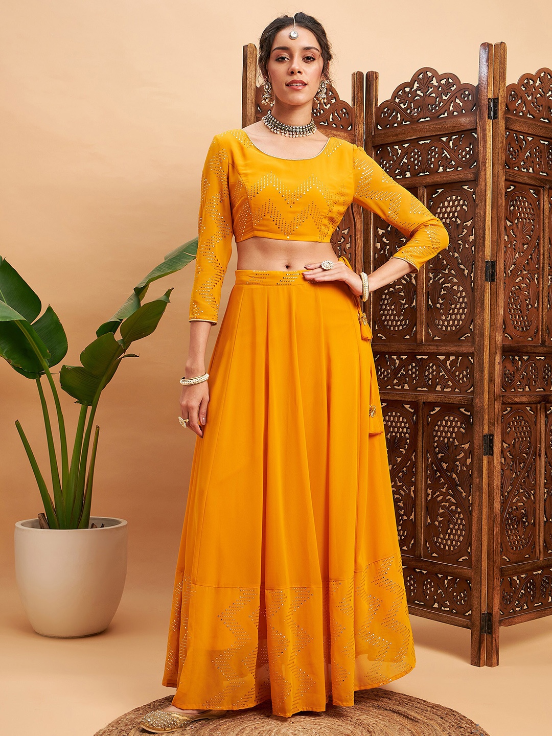 

Shae by SASSAFRAS Embellished Ready To Wear Lehenga & Choli, Mustard