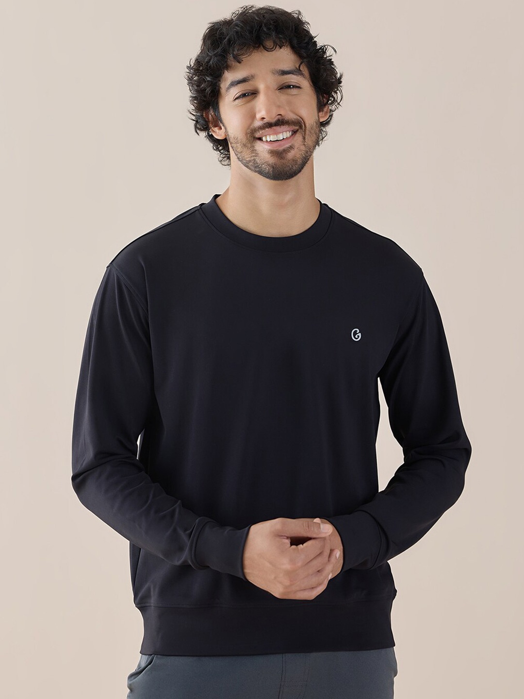 

Gloot Men Active Quick Dry Mid Weight Stretch Sweatshirt, Navy blue