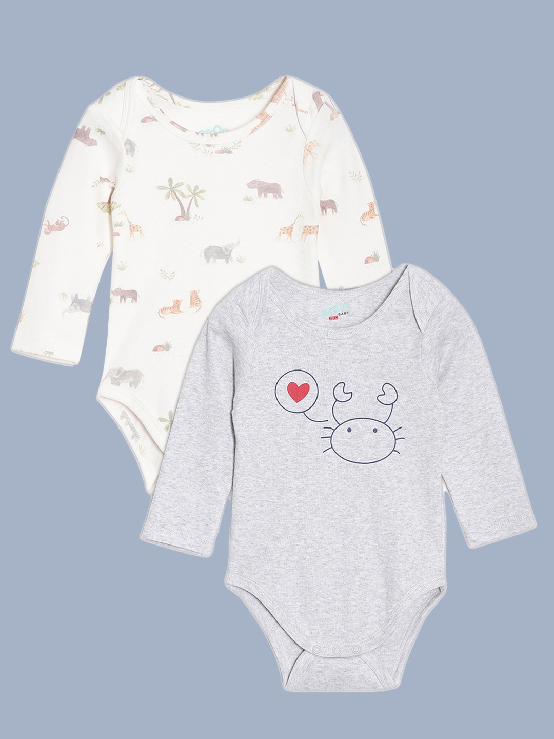 

Broon Infant Boys Pack Of 2 Printed Organic Cotton Bodysuit, White