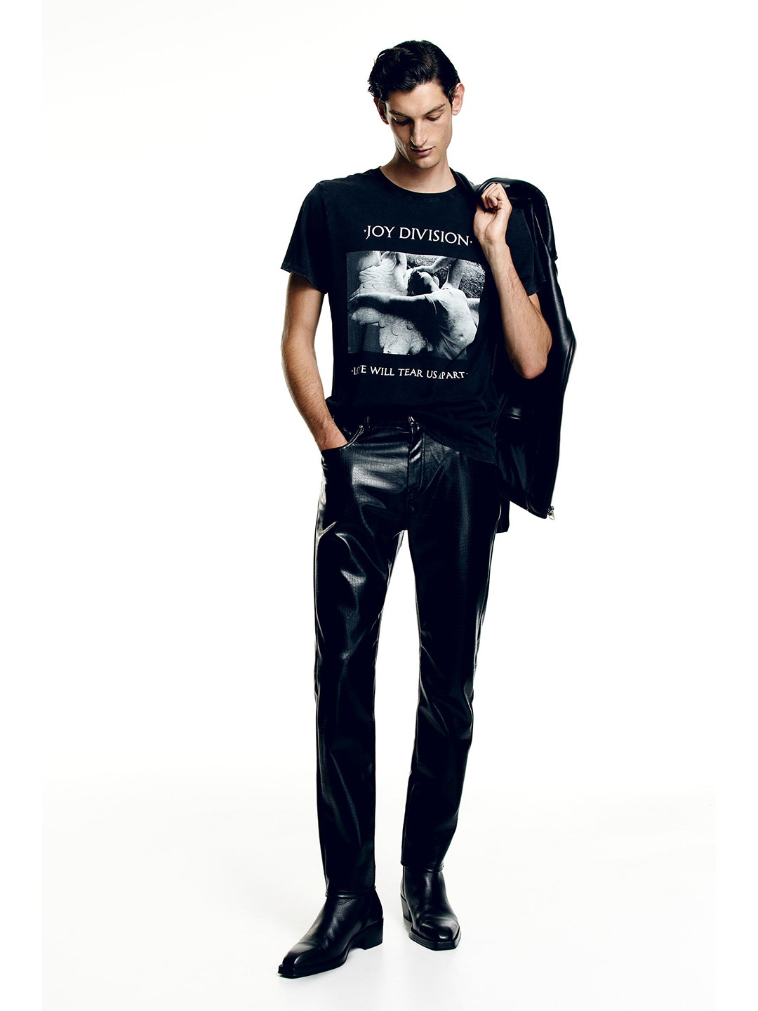 

H&M Pure Cotton Regular Fit Printed T-shirt, Black