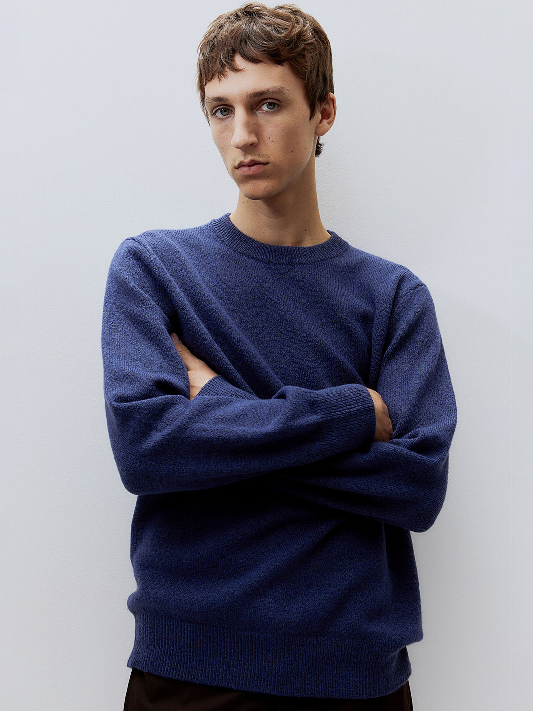 

H&M Regular Fit Fine-Knit Jumper, Navy blue