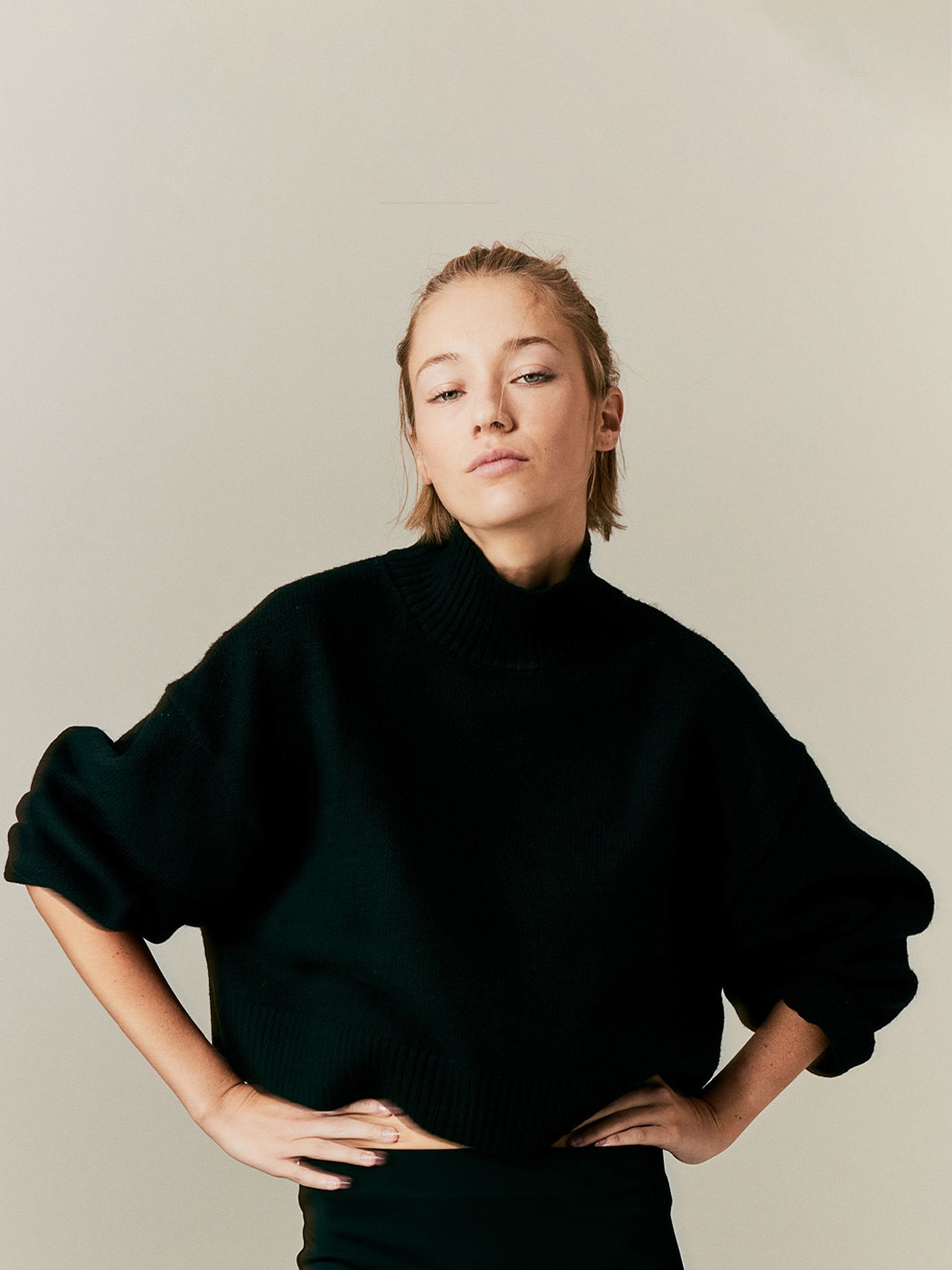 

H&M Oversized Turtleneck Jumper, Black