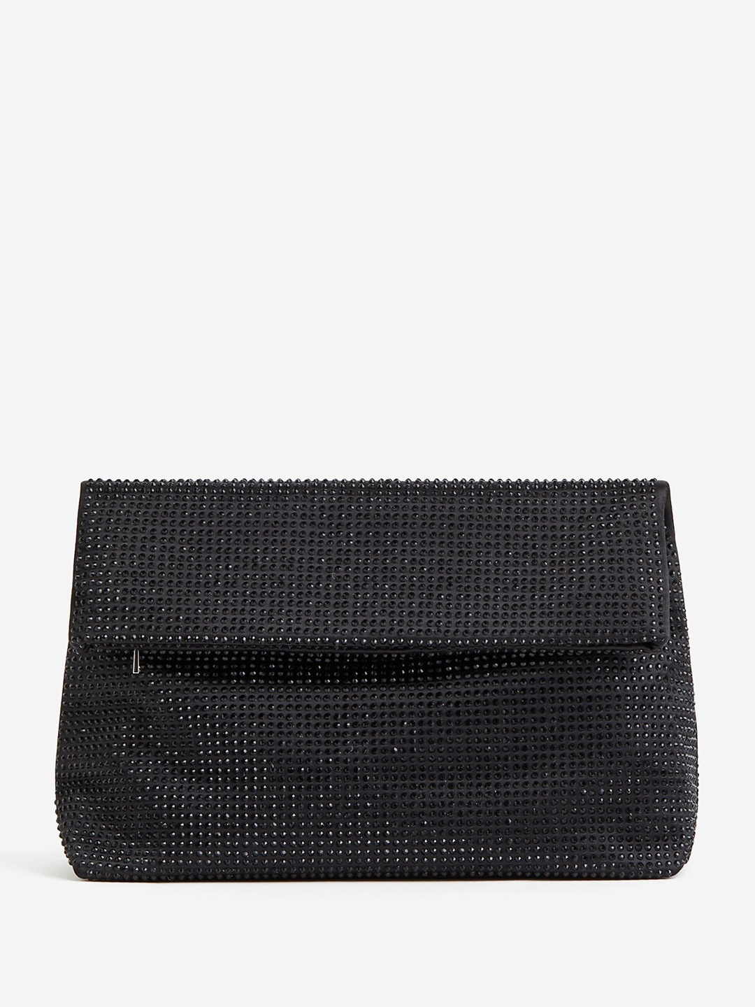 

H&M Rhinestone-Embellished Clutch, Black