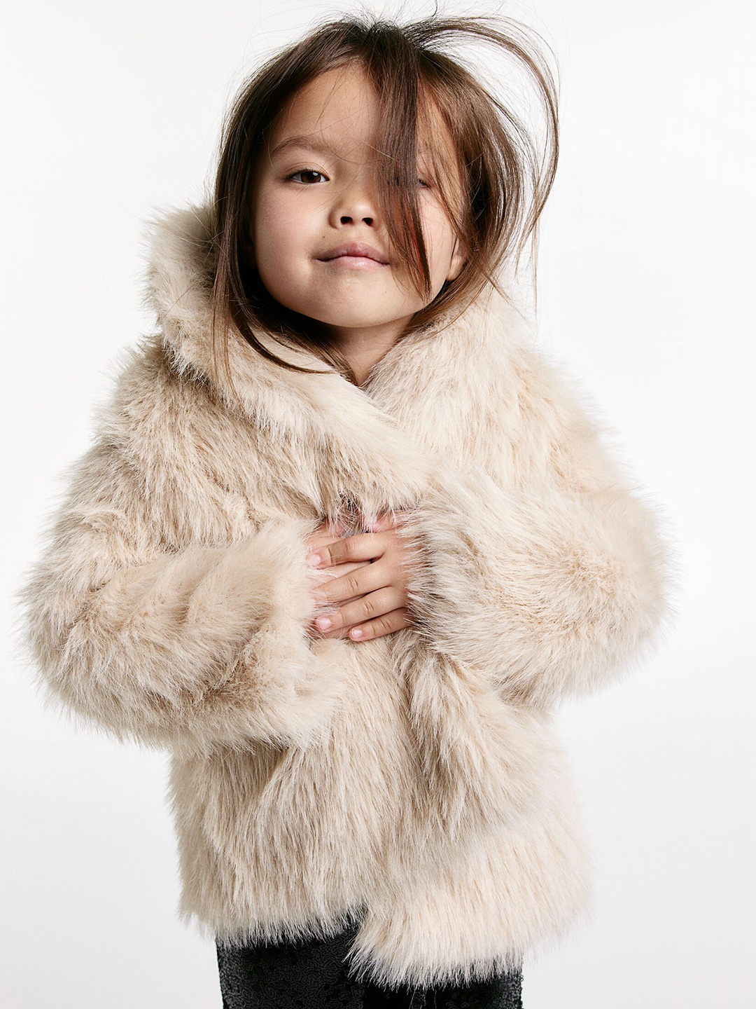 

H&M Girls Shaggy Jacket, Beige