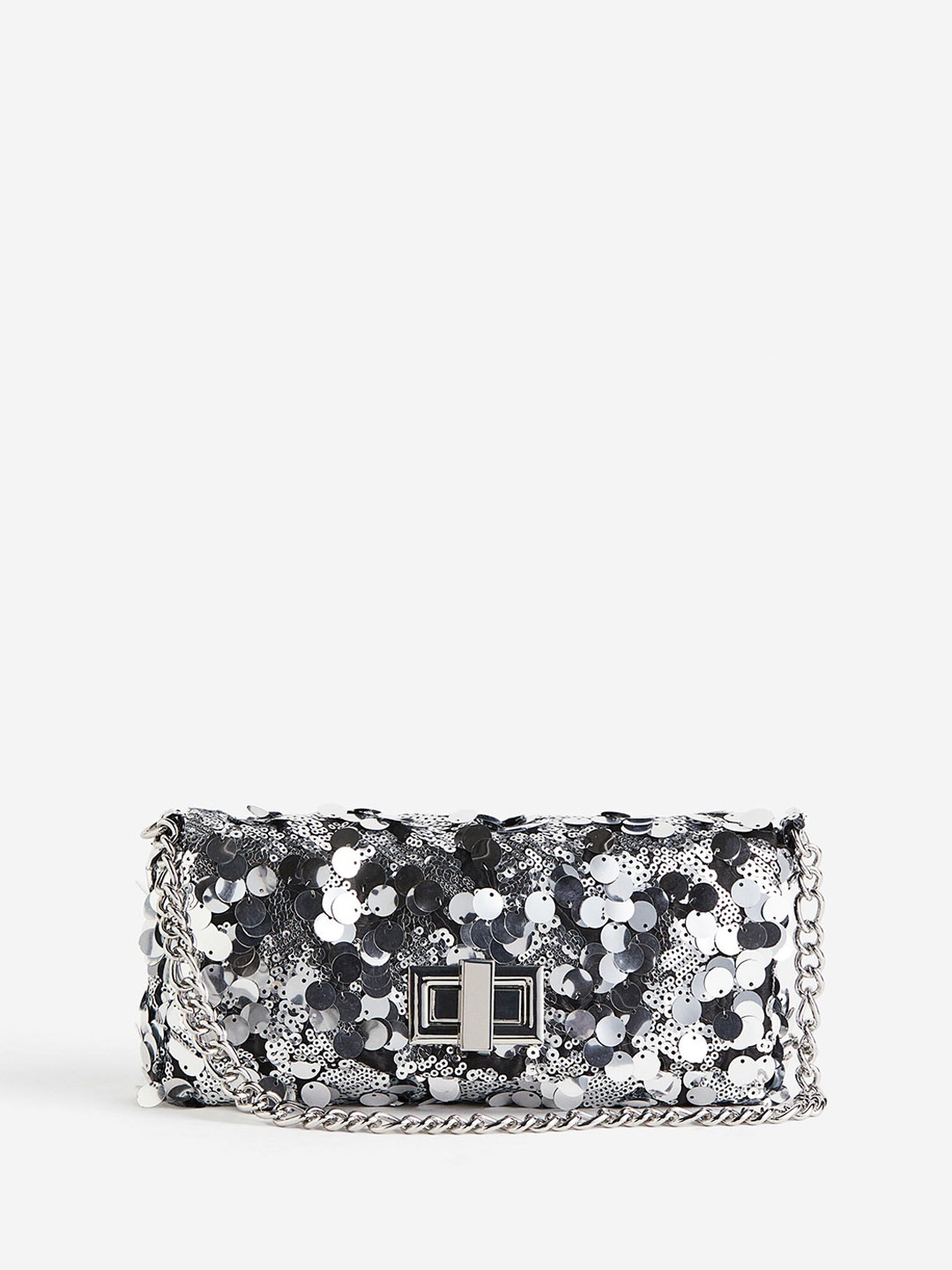 

H&M Sequined Shoulder Bag, Silver