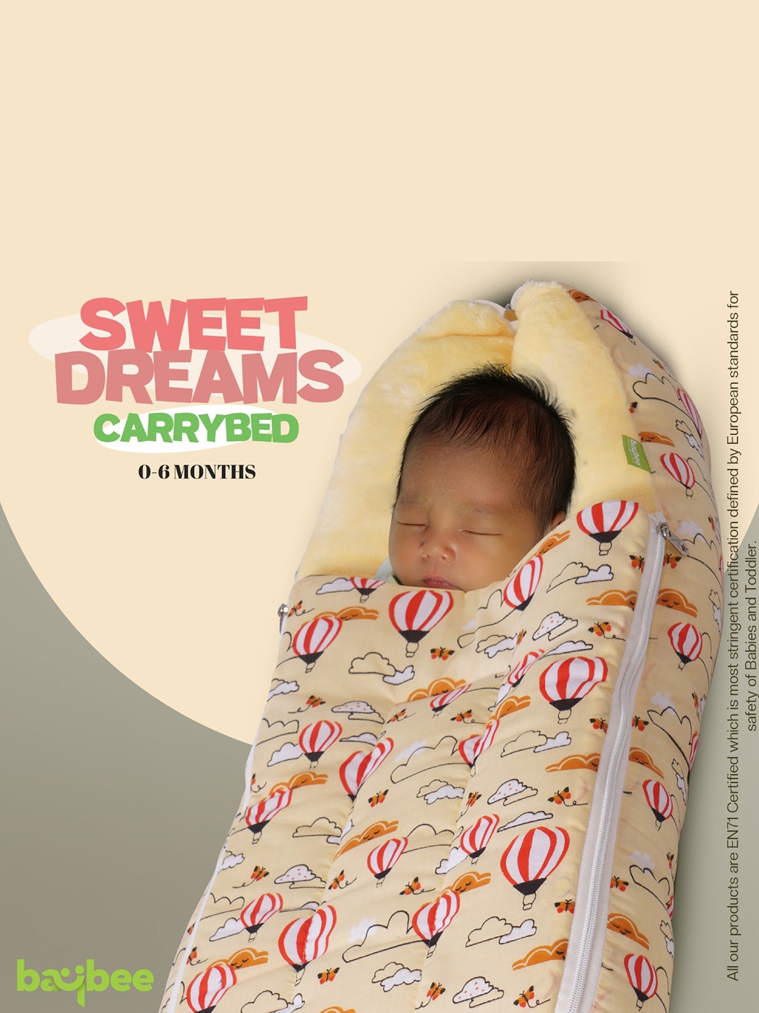 

BAYBEE Infants Printed Cotton Baby Sleeping Bag, Yellow