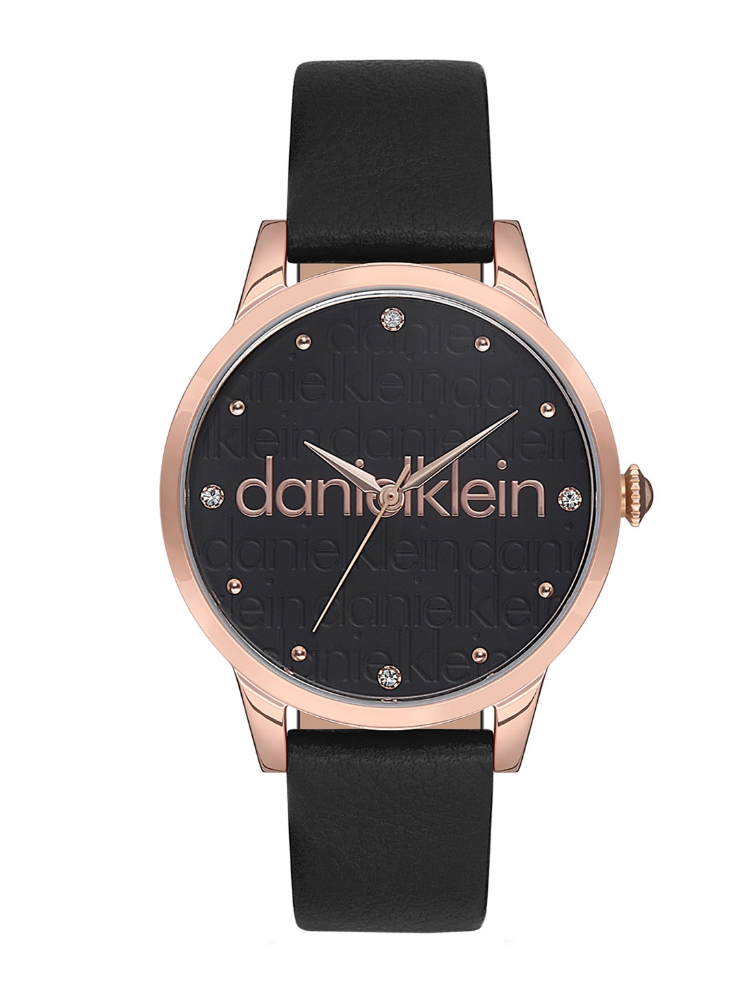 

Daniel Klein Women Textured Dial & Leather Straps Analogue Watch DK.1.12693-1, Black