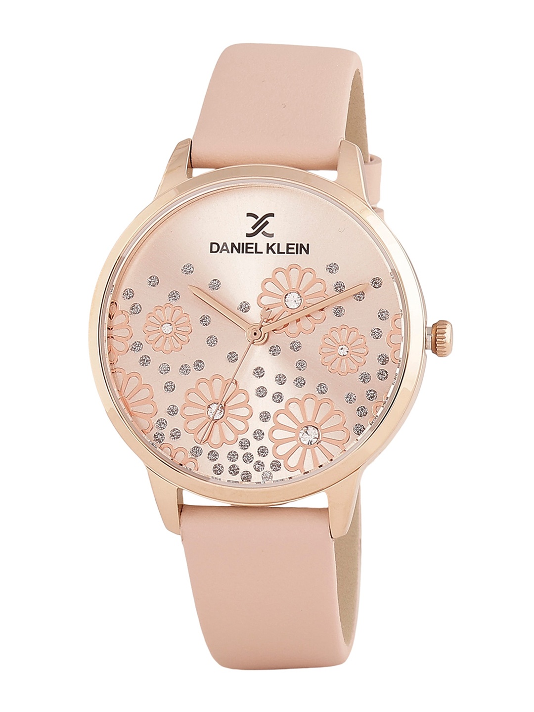 

Daniel Klein Women Embellished Dial & Leather Straps Analogue Watch DK.1.13459-4, Pink