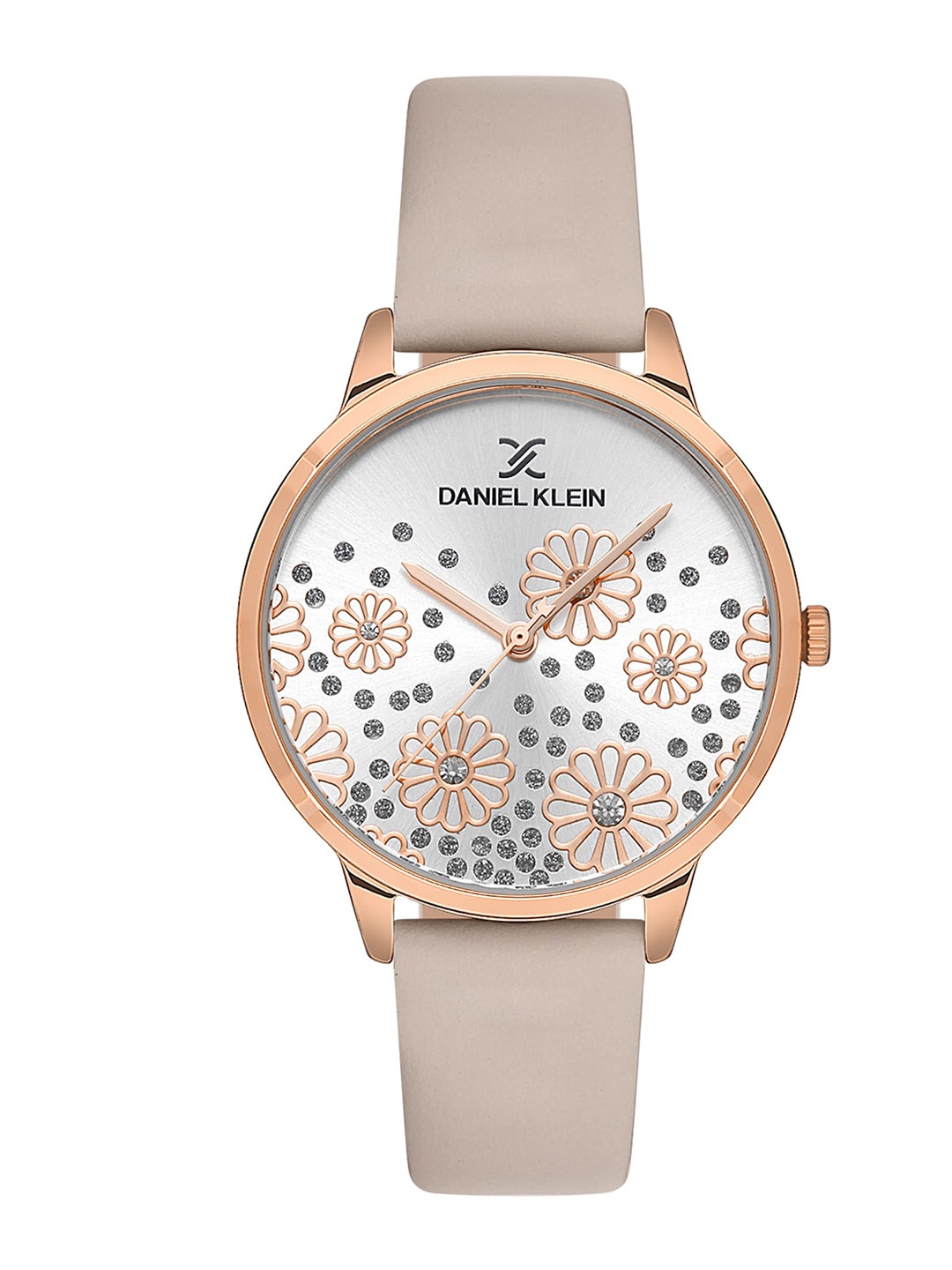 

Daniel Klein Women Embellished Leather Straps Analogue Watch DK.1.13459-5, Silver