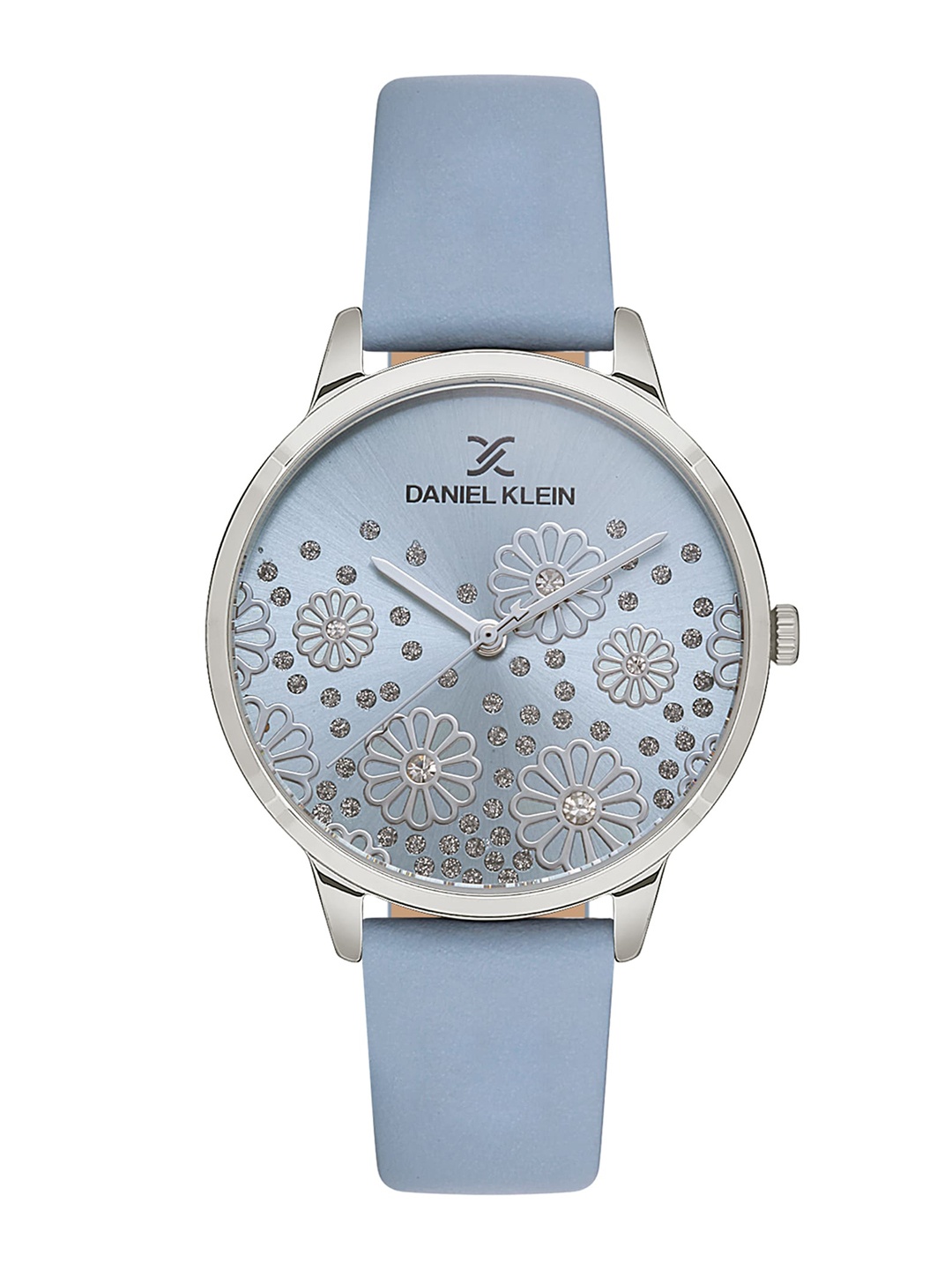 

Daniel Klein Women Embellished Dial & Leather Straps Analogue Watch DK.1.13459-2, Blue