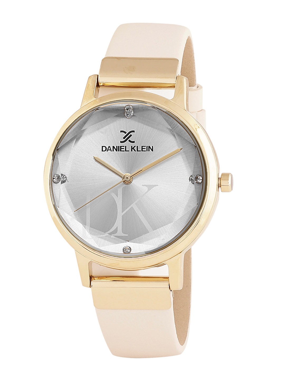 

Daniel Klein Women Embellished Dial & White Leather Straps Analogue Watch DK.1.13458-4