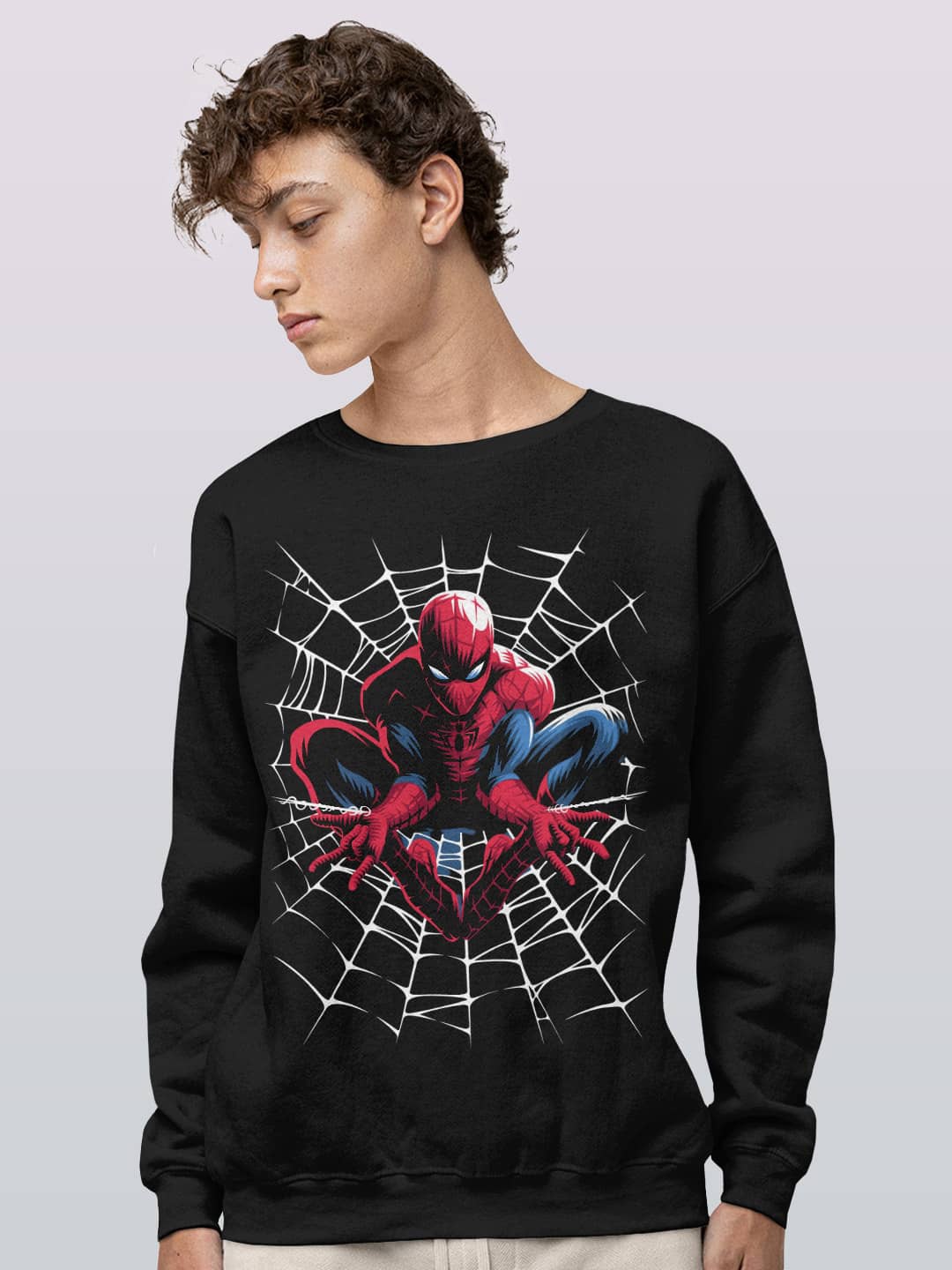 

macmerise Printed Cotton Sweatshirt, Black