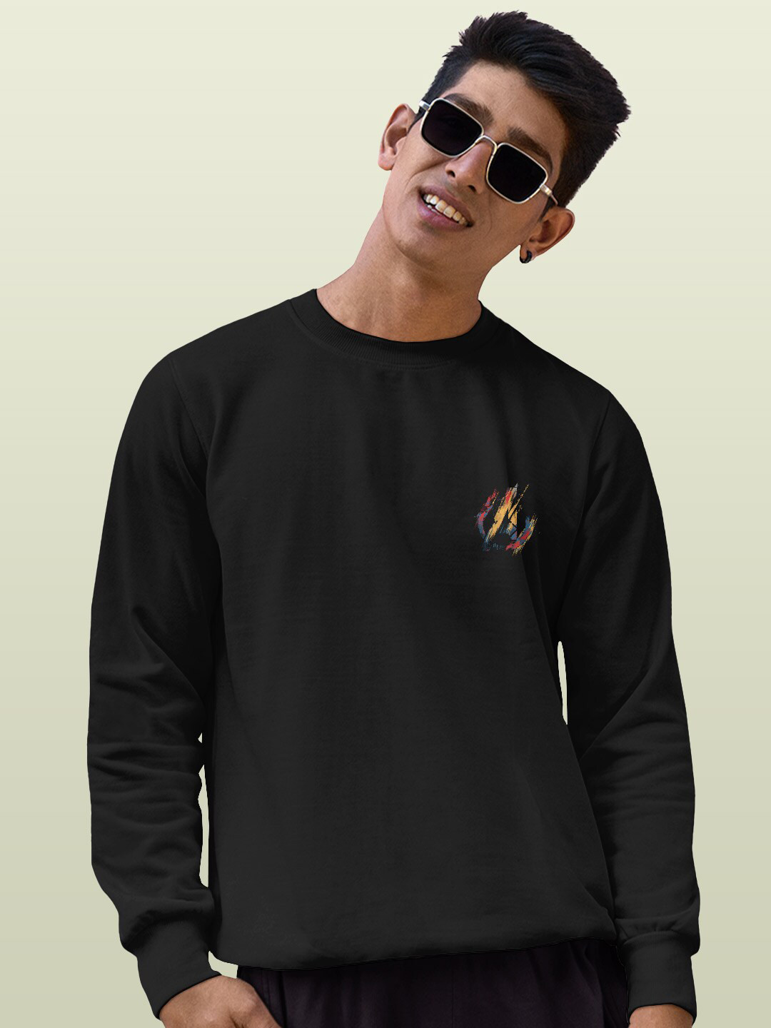 

macmerise Round Neck Sweatshirt, Black