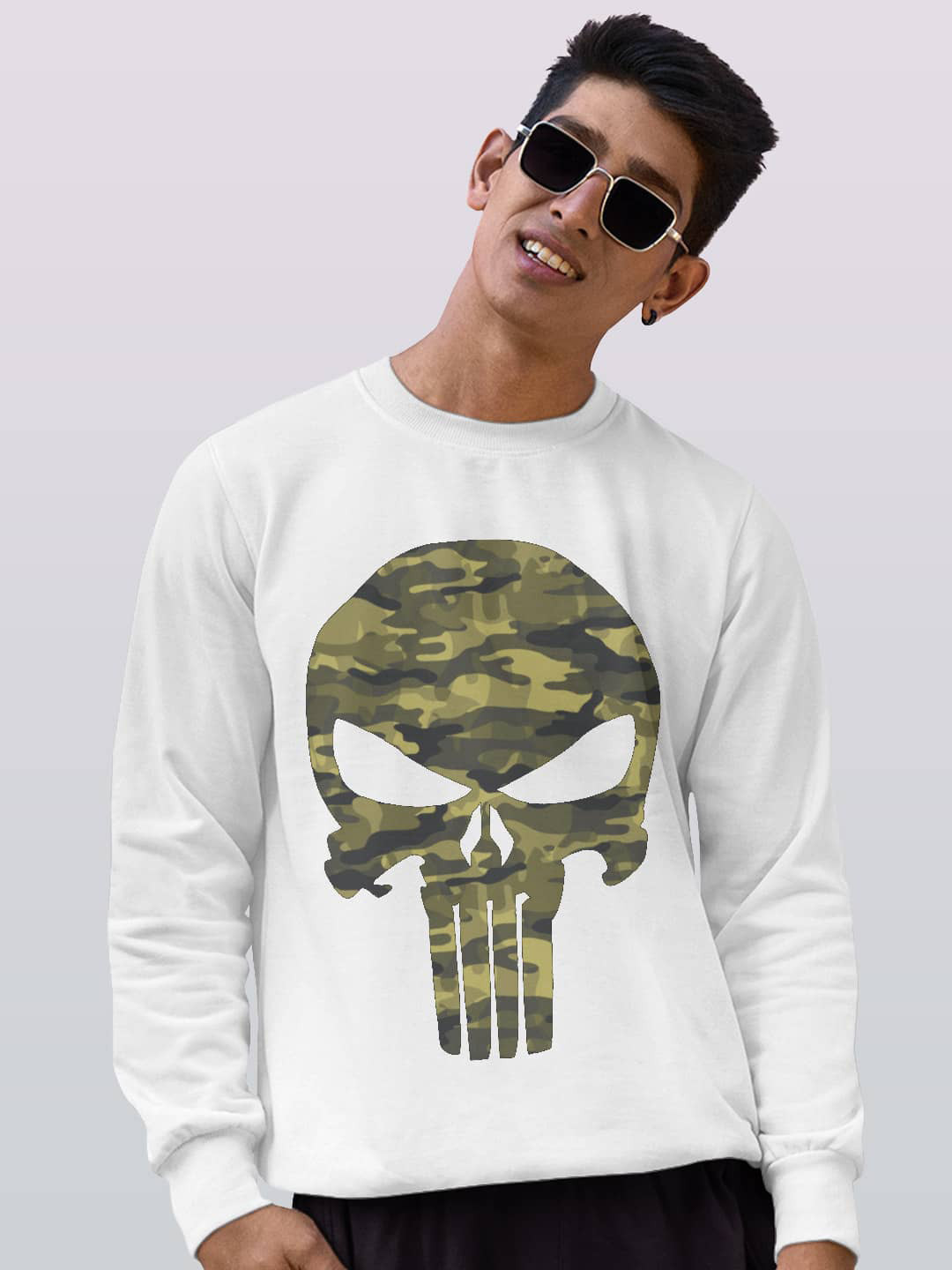 

macmerise Graphic Printed Dry Fit Sweatshirt, White