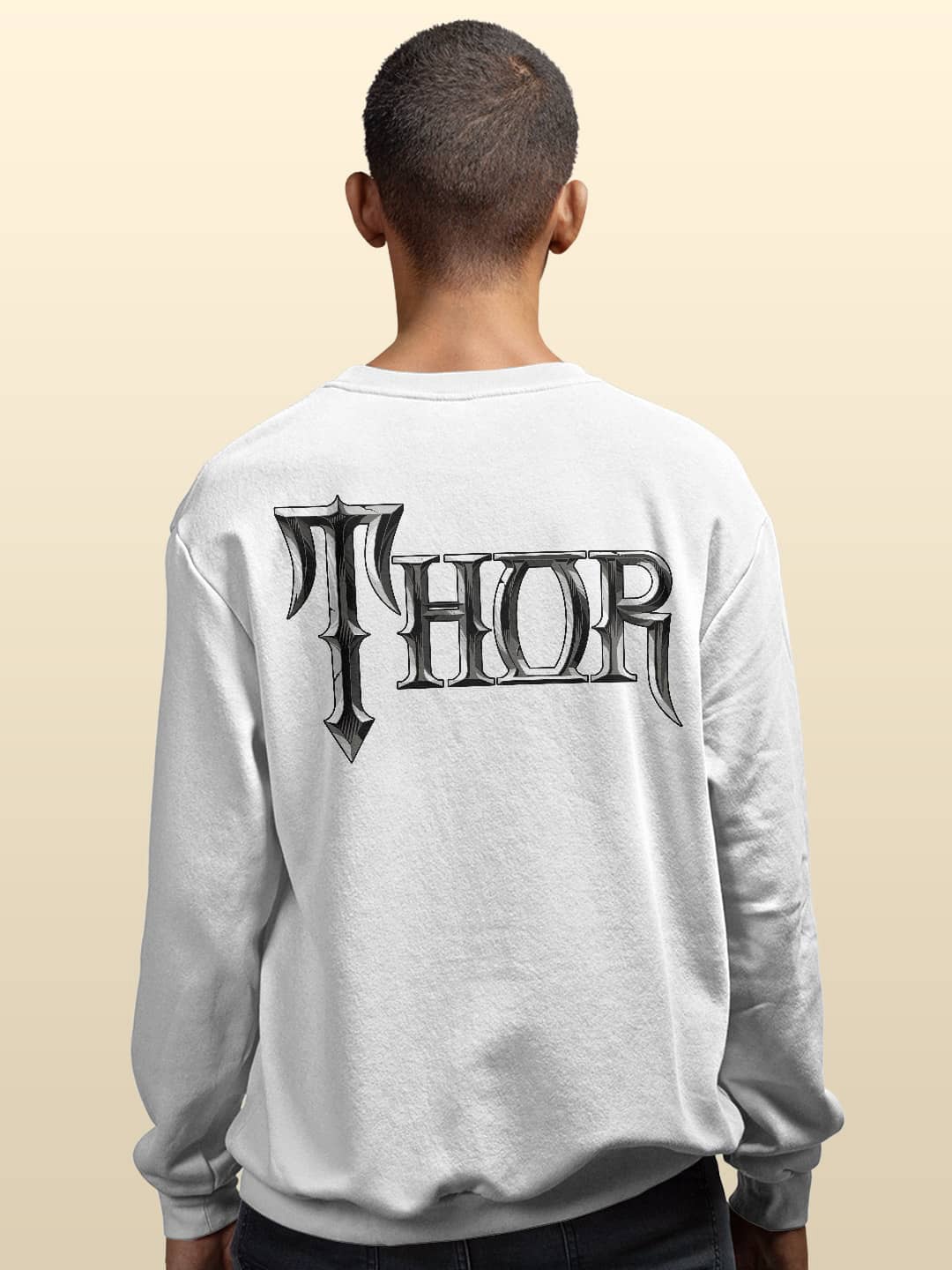 

macmerise Typography Printed Dry Fit Sweatshirt, White