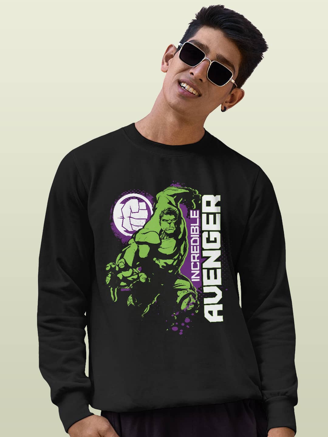 

macmerise Avengers Printed Dry Fit Sweatshirt, Black