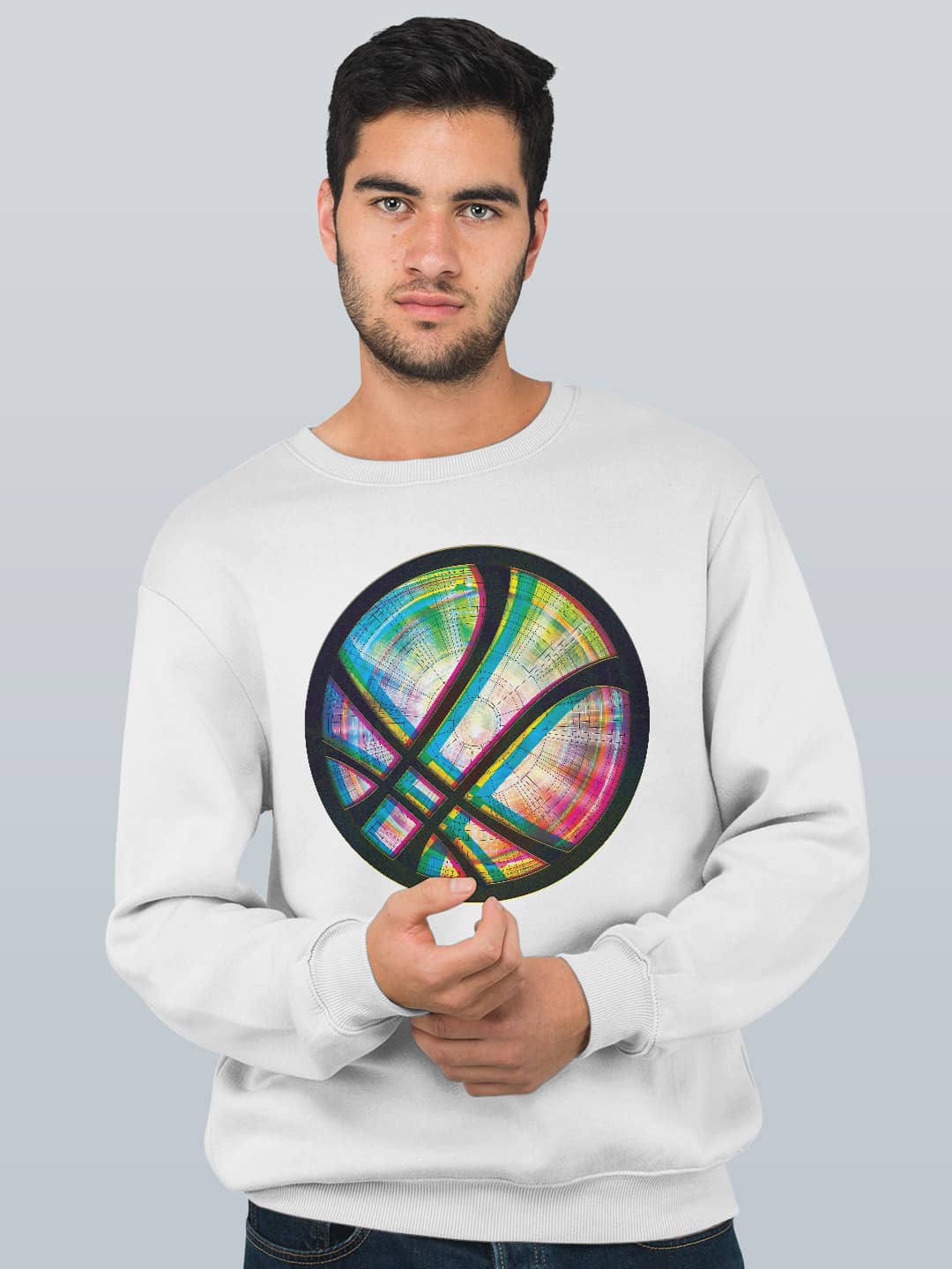 

macmerise Graphic Printed Sweatshirt, White