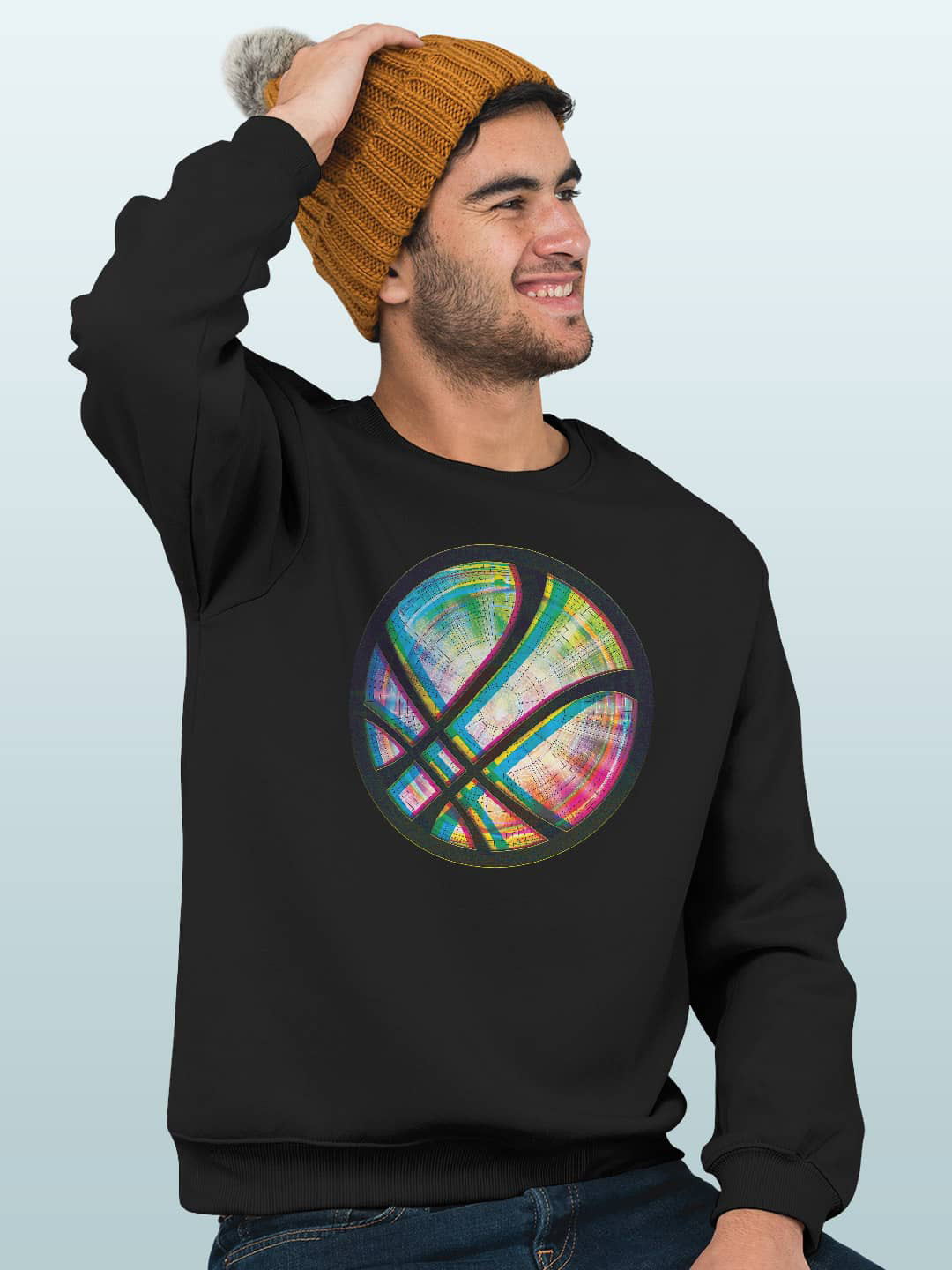 

macmerise Graphic Printed Sweatshirt, Black