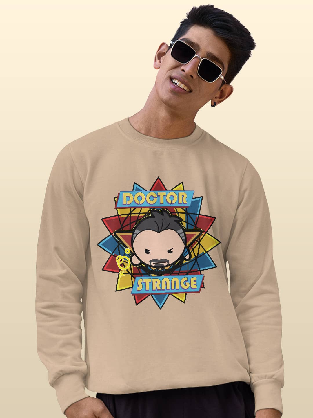 

macmerise Doctor Strange Printed Sweatshirt, Beige