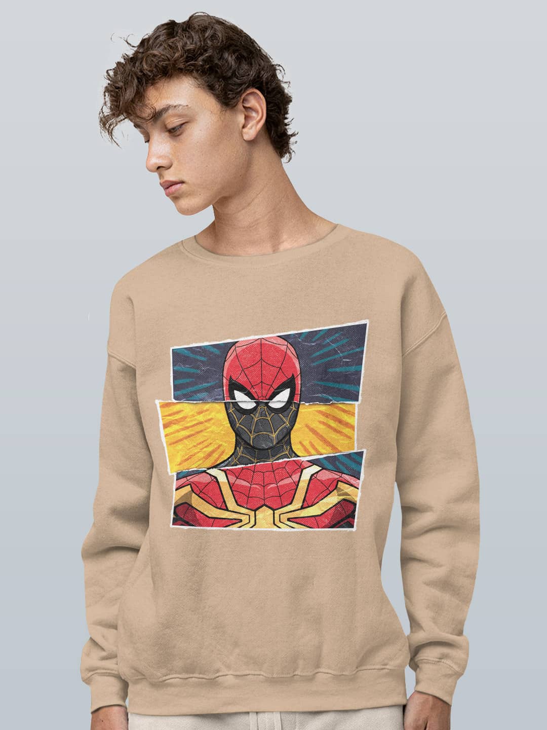 

macmerise Spider Man Printed Sweatshirt, Beige