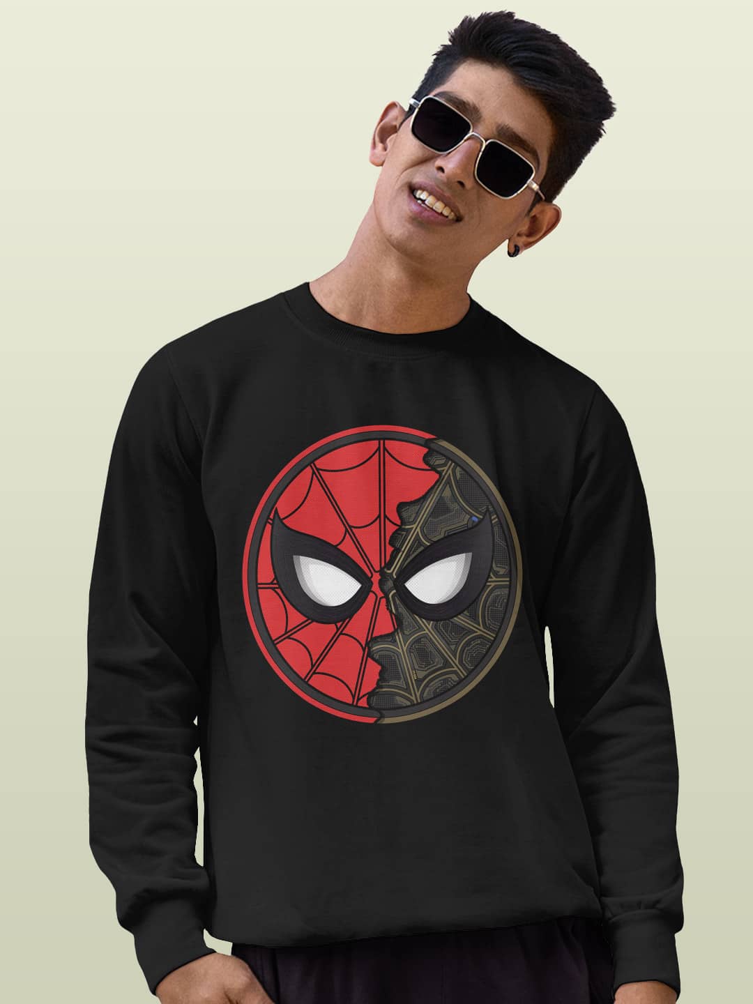 

macmerise Spider Man Printed Sweatshirt, Black