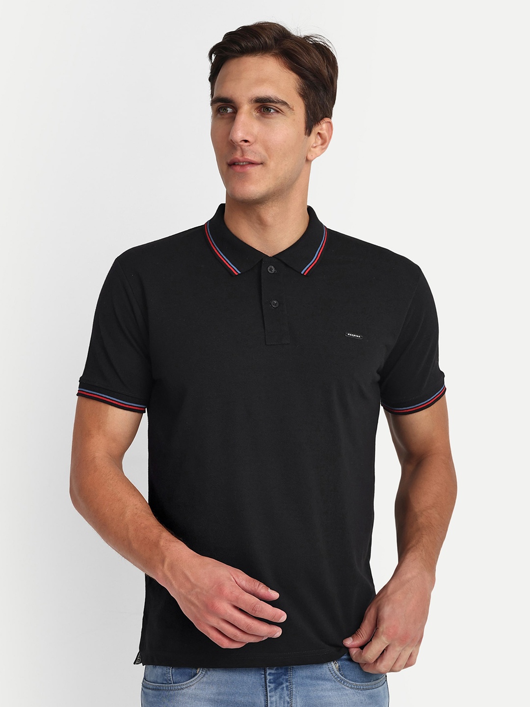 

REPRISE Polo Collar Slim Fit T-shirt, Black