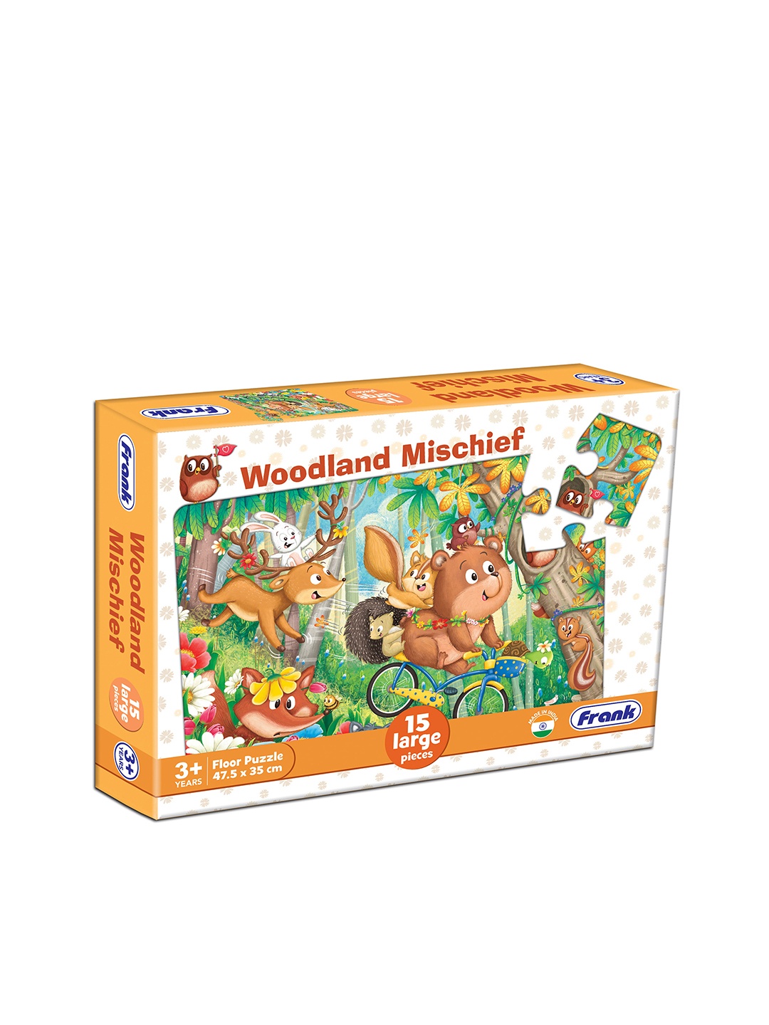 

Frank Kids Woodland Mischief - 15 Pieces Floor Puzzle Set For Ages 3+ Years, Multi