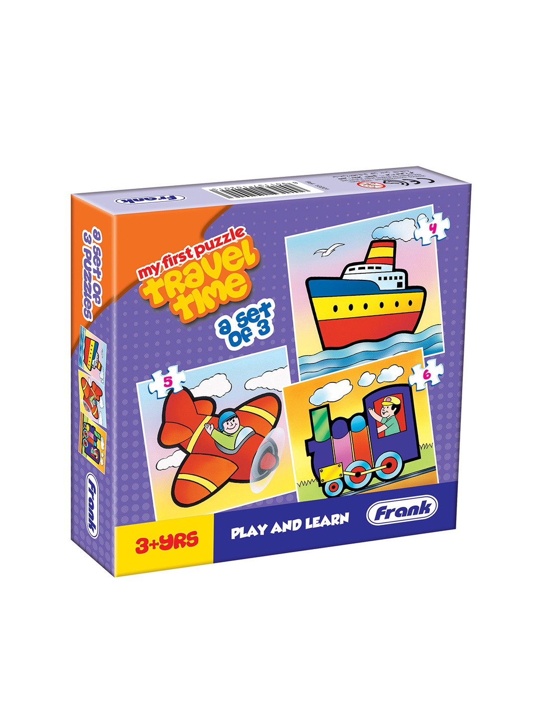 

Frank Kids Travel Time - A Set of 3 First Puzzles For Age 3+ Years, Multi