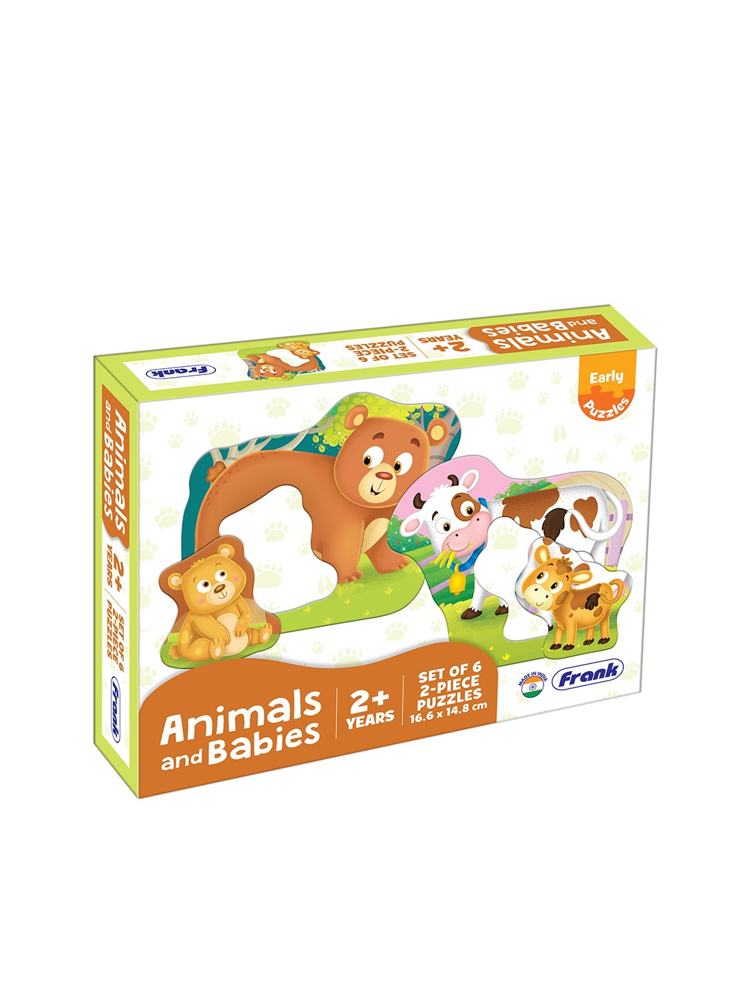 

Frank Kids Set of 6 Animals And Babies Puzzles For Ages - 2+ Years, Multi